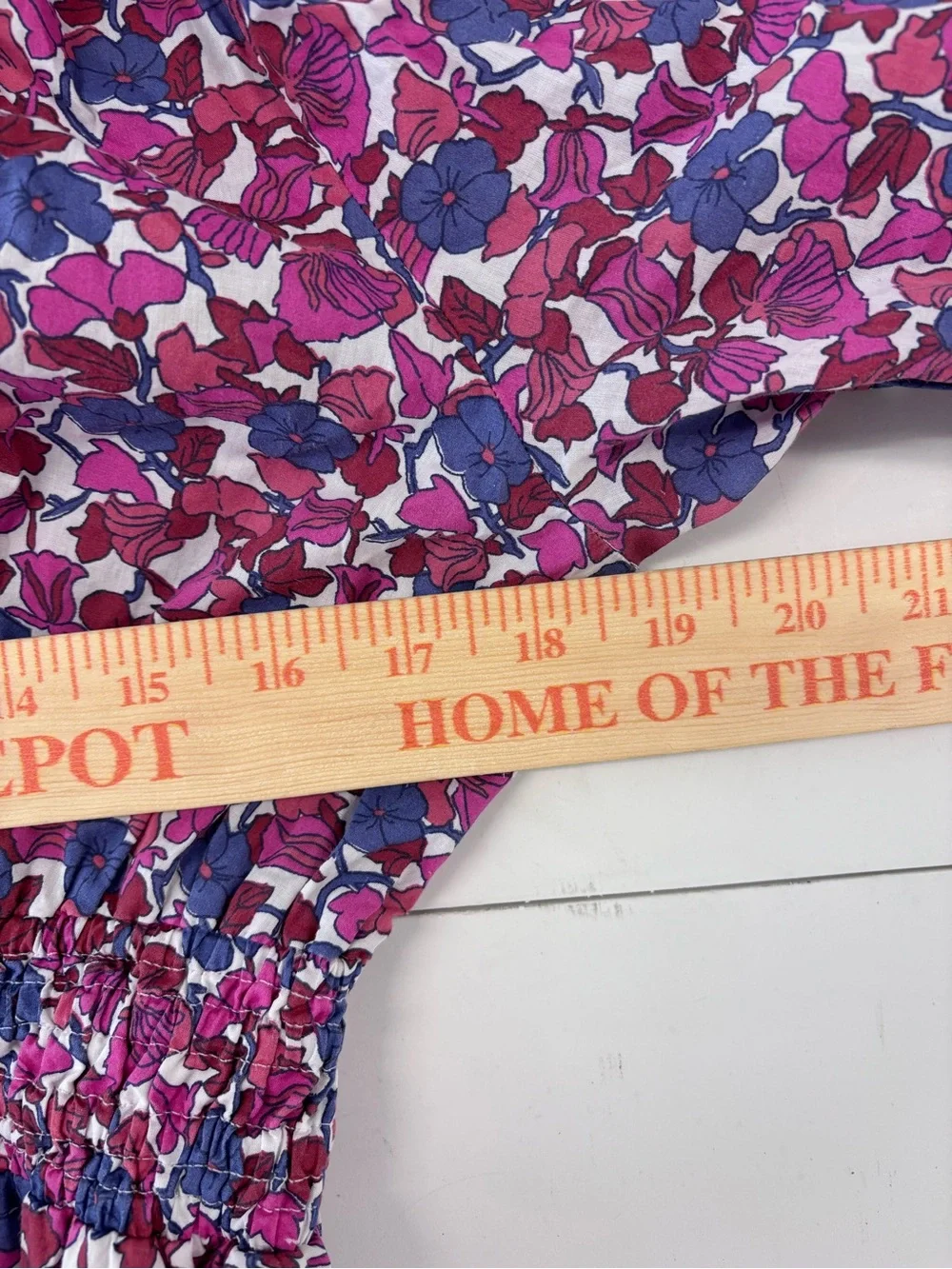 J.Crew Berry Floral Smocked Waist Long Sleeve Midi Dress Size Medium 100% Cotton